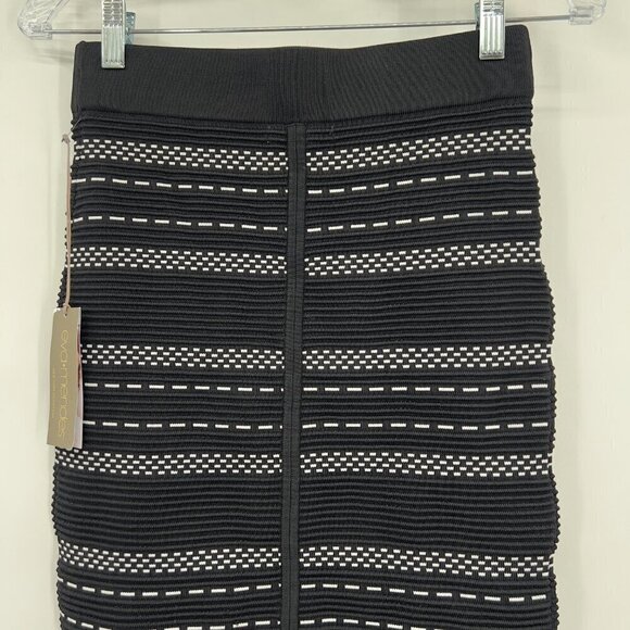 Eva Mendes New York & Company Pencil Midi Skirt Women's Black/White Slit XS NWT - Picture 5 of 10